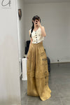 Mutedance 24 Spring/Summer Silk Button Vest MD-MD24SS51-HUIBAI hoary PM118